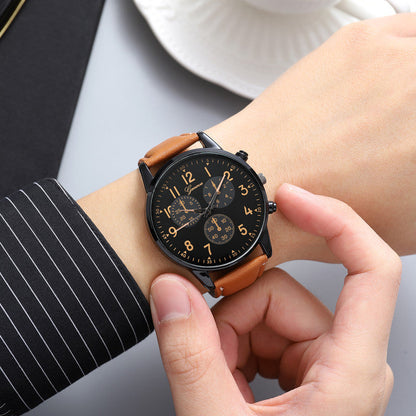 Men's Steel Strap Watch Business Fashion Three-eye Belt