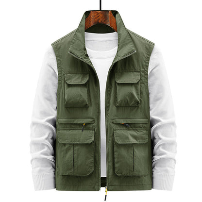 Multi-pocket outdoor work waistcoat