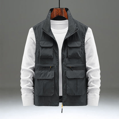 Multi-pocket outdoor work waistcoat