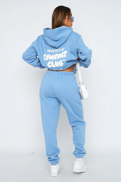 Pullover Hooded Sweater Sports Long-sleeved Two-piece Set