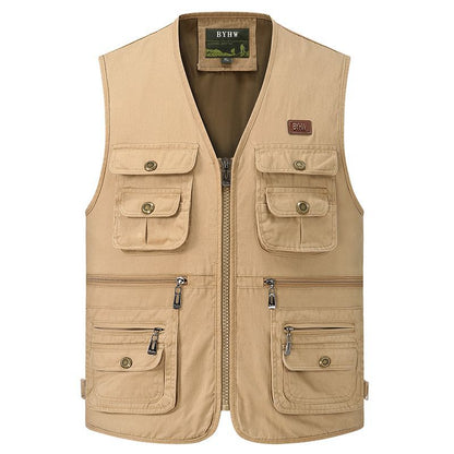 Cotton vest with multiple pockets.