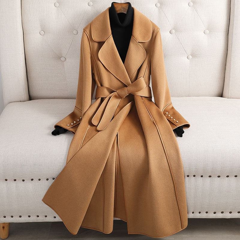 Overcoat Slimming Mid-length Over-the-knee High-end Woolen Coat