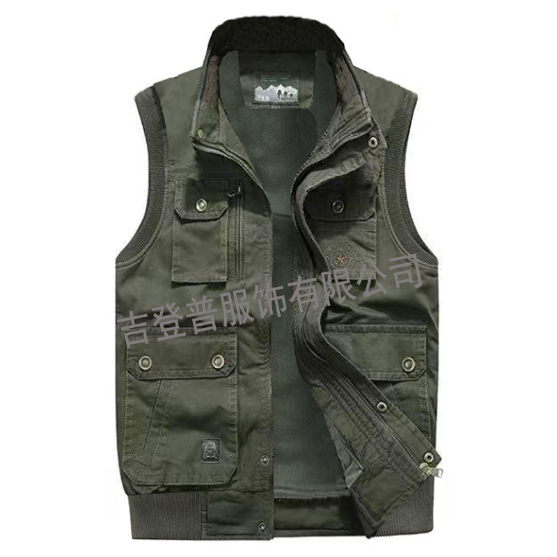 Cotton vest with multiple pockets.