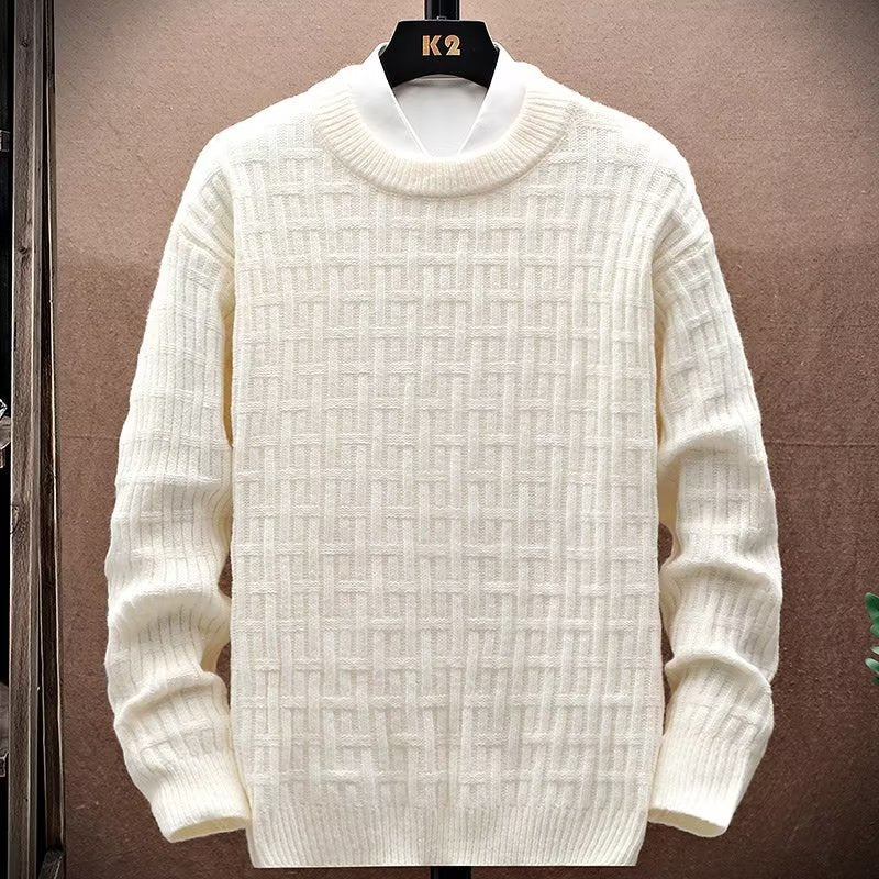 Crew Neck Sweater Men's Loose Outer Wear Knitwear