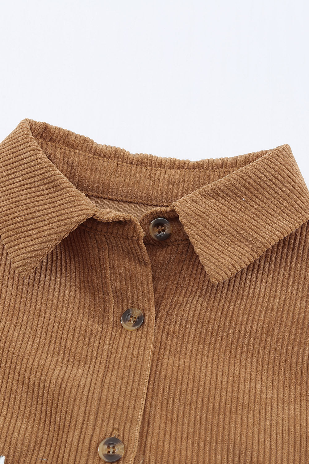 Colorblock corduroy shacket, brown