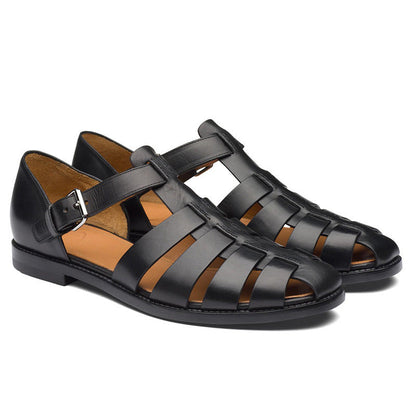 Colorblock Men's Sandal Stitched Faux Leather