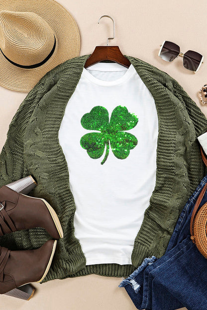 St. Patrick's Day tee with sequin clover