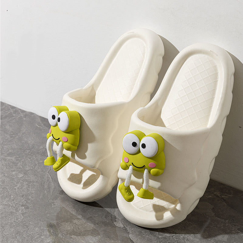 Whimsical frog slippers: summer fun