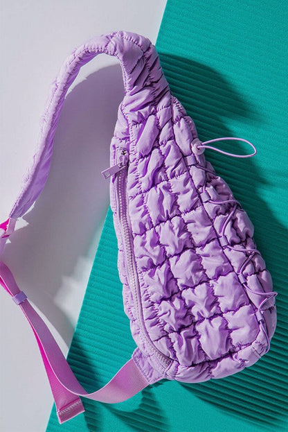 Marshmallow Quilted Drawstring Sling Bag