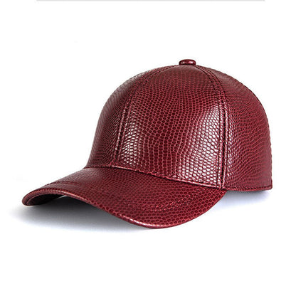 Stylish unisex leather baseball cap