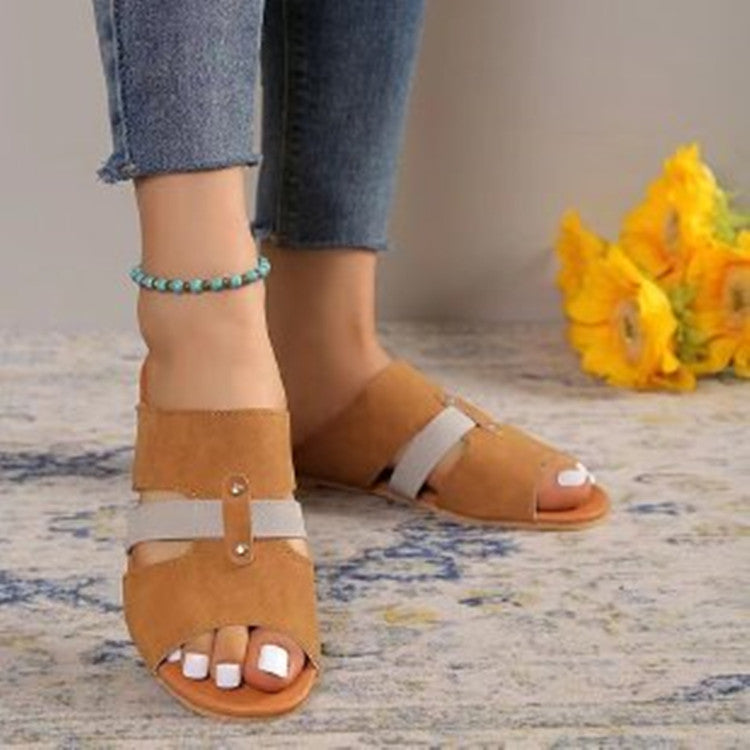 Fish Mouth Sandals With Belt Buckle Design Slippers