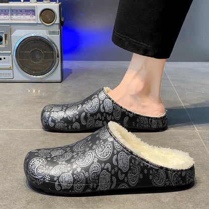 Cozy fleece-lined indoor slippers