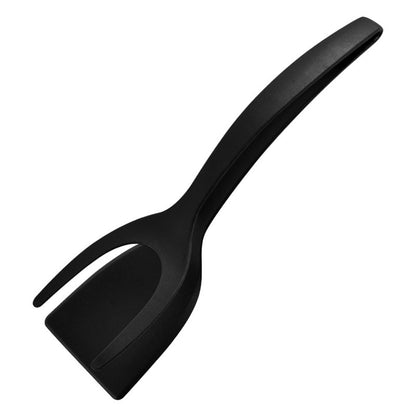 2-in-1 egg spatula and tong clamp.