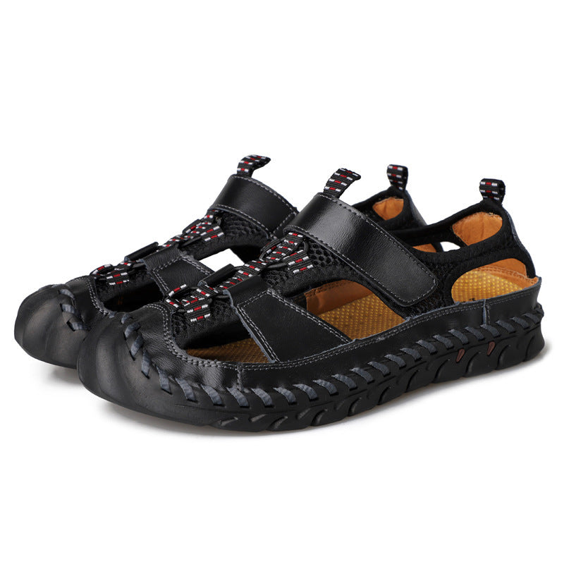 Summer Men's Outdoor Plus Size Leather Sandals