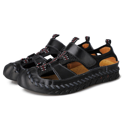 Summer Men's Outdoor Plus Size Leather Sandals