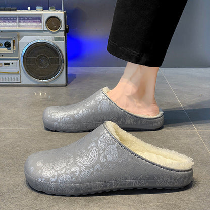 Cozy fleece-lined indoor slippers