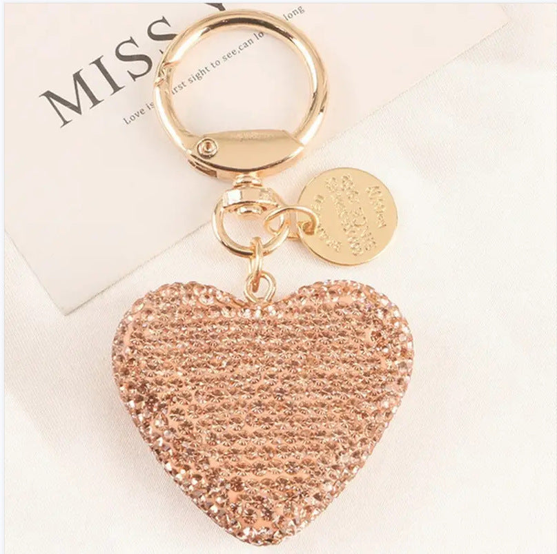 Creative Fashion Rhinestone Heart Keychain Pendant