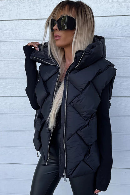 Hooded thermal vest coat