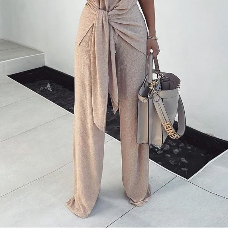 Pleated Baaqua Lace-up Graceful And Fashionable Suit Pants