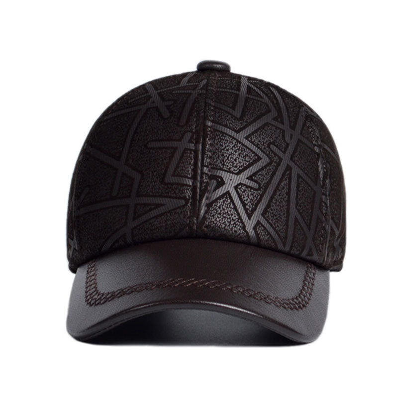 Sheepskin leather baseball cap for fall/winter