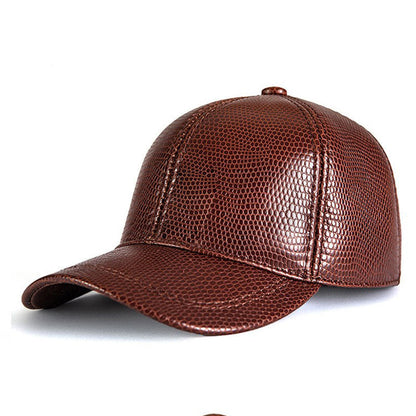 Stylish unisex leather baseball cap