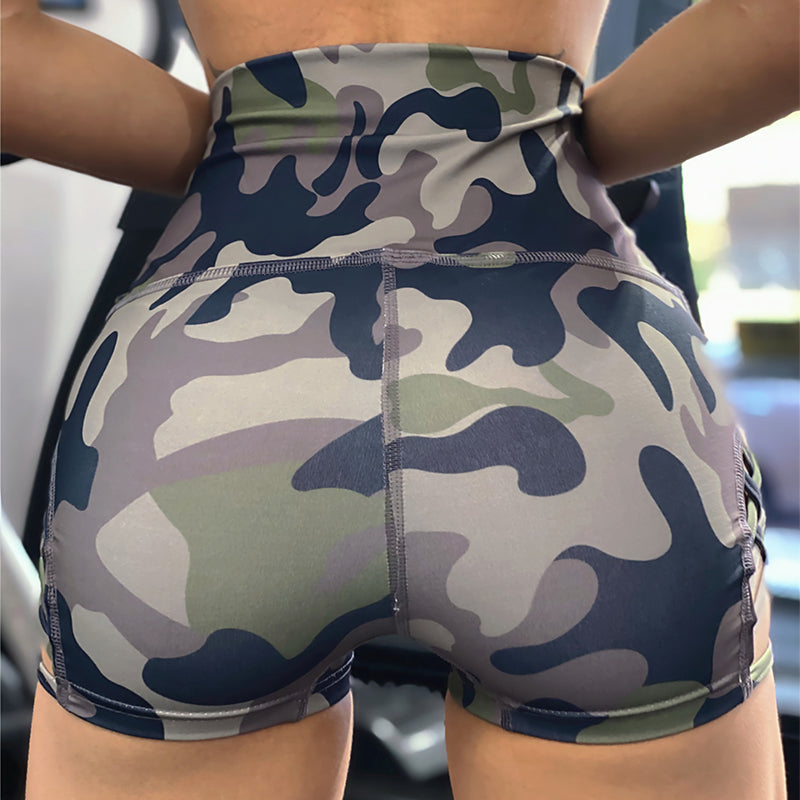 Camo Leopard Yoga Pants High Waist Tight Shorts