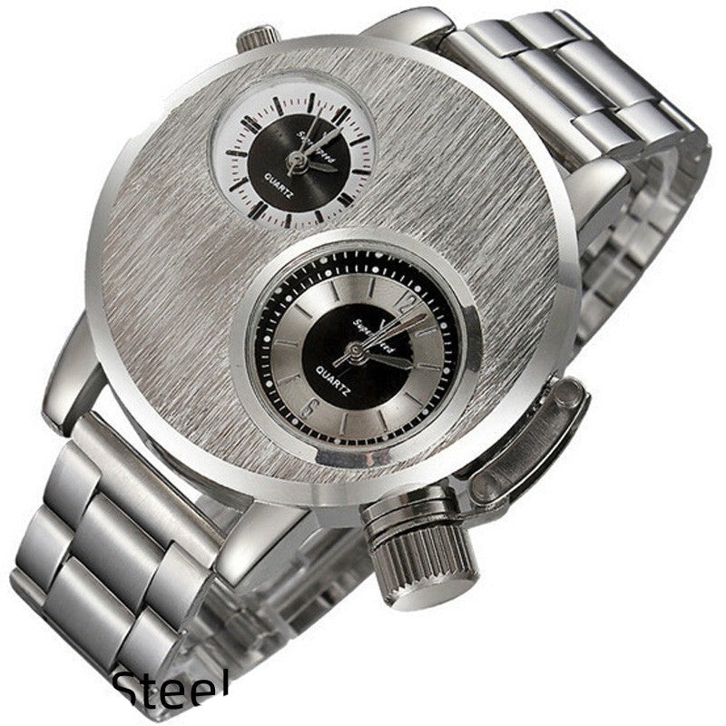 Large Plate Double-movement Watch Men