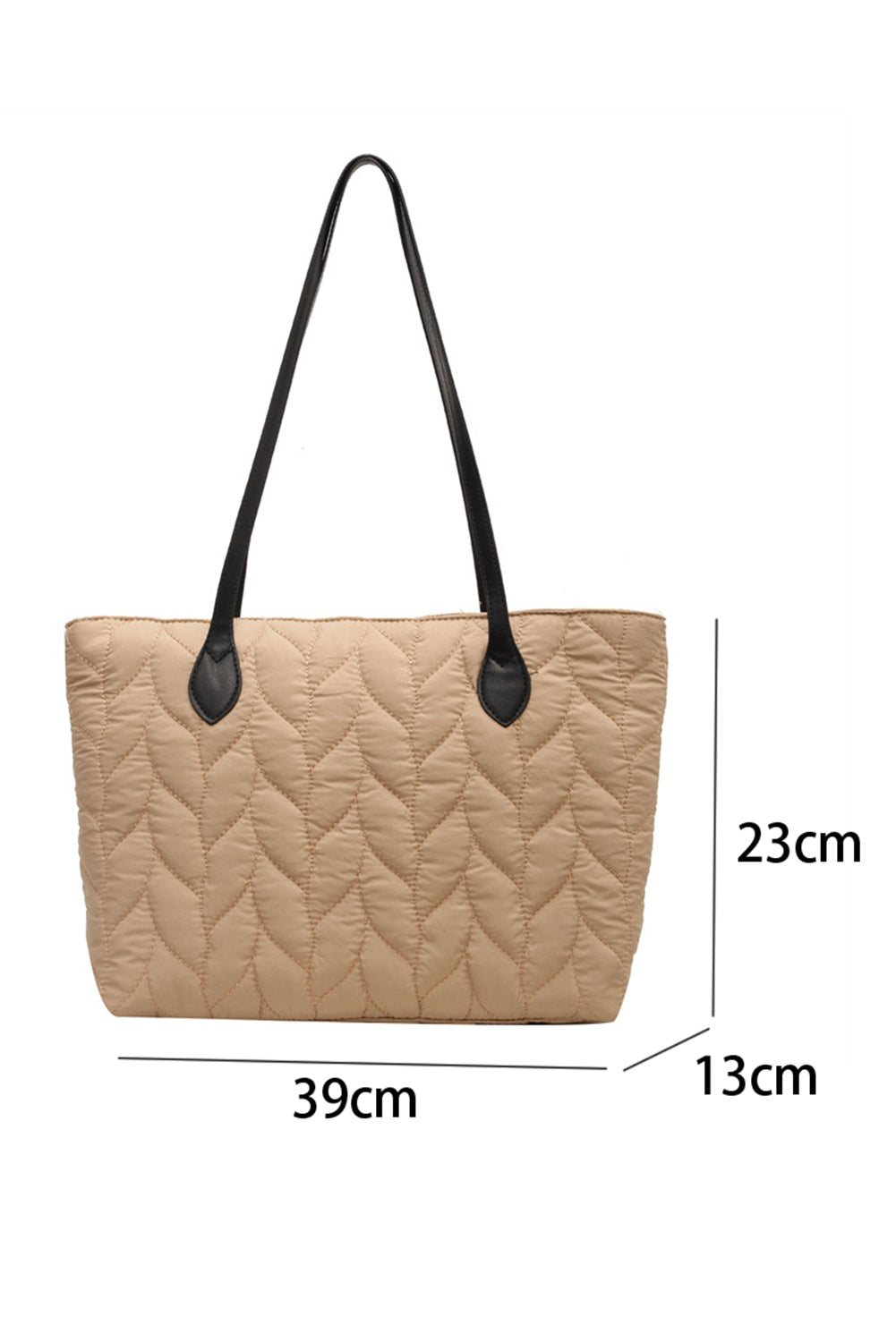 Elegant quilted beige shoulder bag.