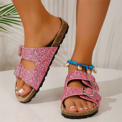 Double Buckle Leisure Outdoor Slippers Slides