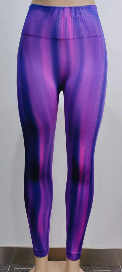 Seamless tie-dye yoga pants