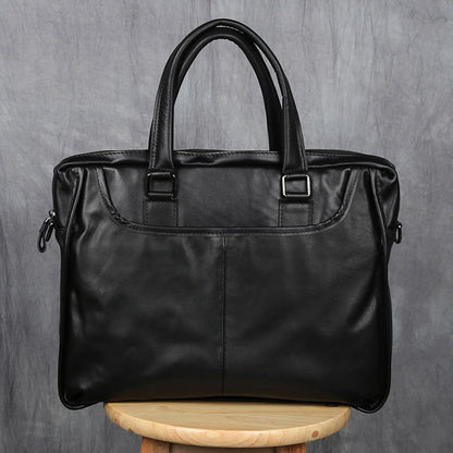 Men's Portable Leather Leisure Briefcase