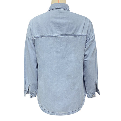 Long Sleeve Denim Coat Loose Shirt