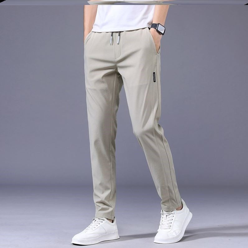 Drawstring Trousers Thin Casual Pants Straight Sweatpants