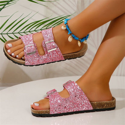 Double Buckle Leisure Outdoor Slippers Slides