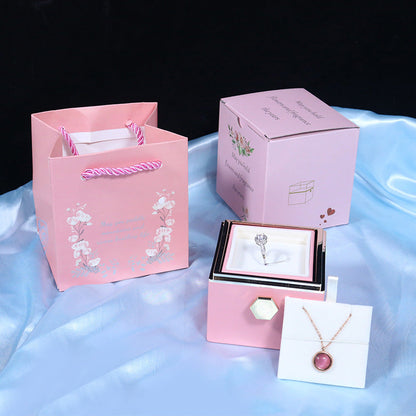 Rotating Soap Flower Rose Jewelry Packaging Box Gift For Women