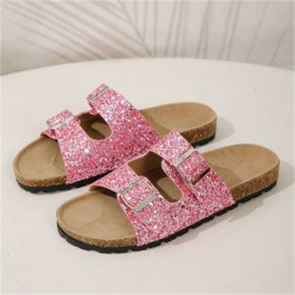 Double Buckle Leisure Outdoor Slippers Slides