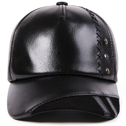 Sheepskin Korean-style leather cap