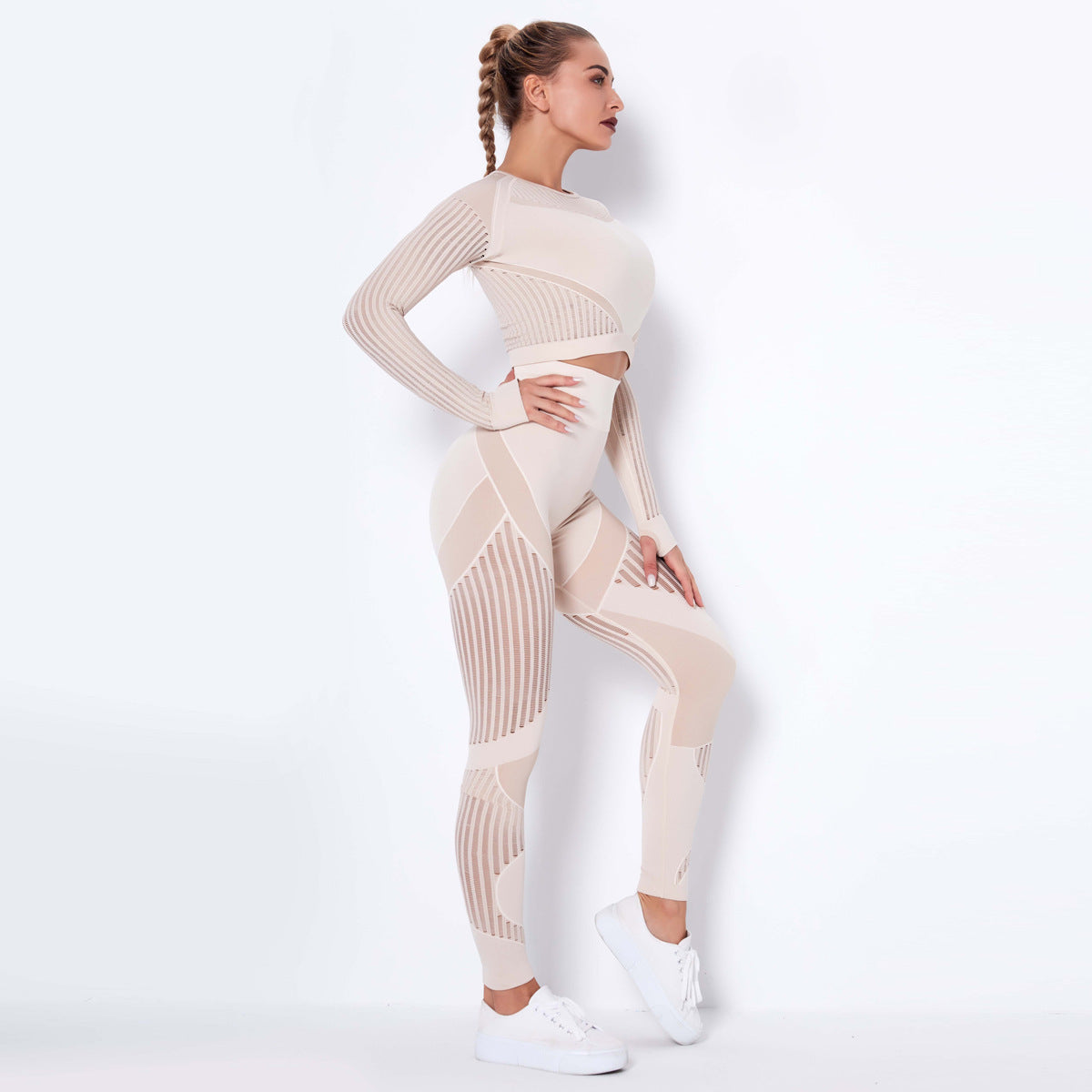 Absorbent long-sleeved yoga suit