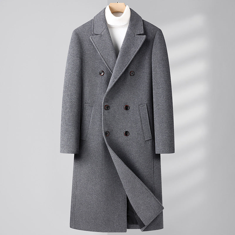 Woolen Coat Long Double Breasted