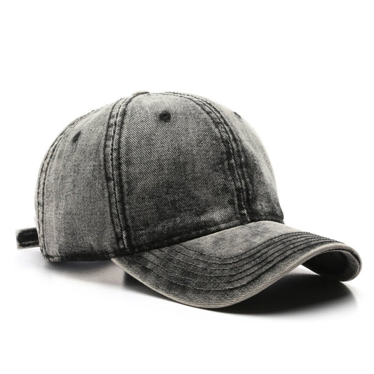 Street-style washed denim cap