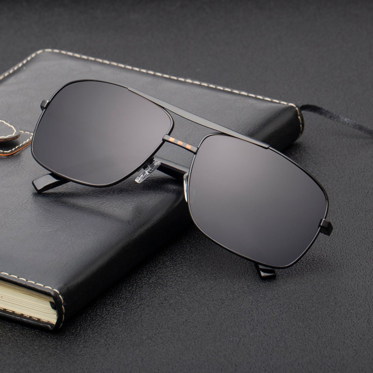 New Sunglasses Men's Retro Square Frame Slingshot Sunglasses