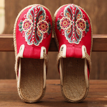 Ethnic Style Embroidered Slippers Hand-woven