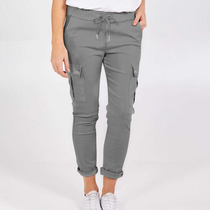 Casual Cargo Pants With Pockets Waist Pencil Trousers