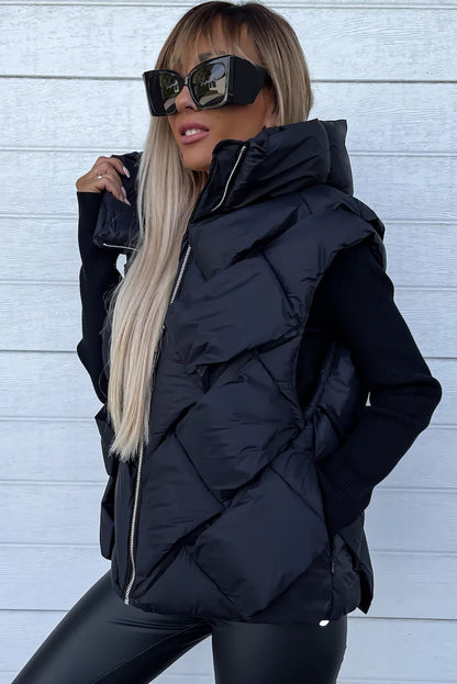 Hooded thermal vest coat