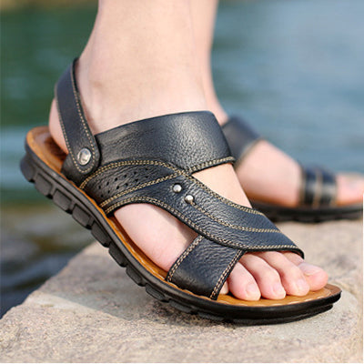 Adjustable back strap beach slides.