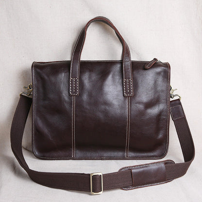 Vintage Leather Briefcase Computer Bag