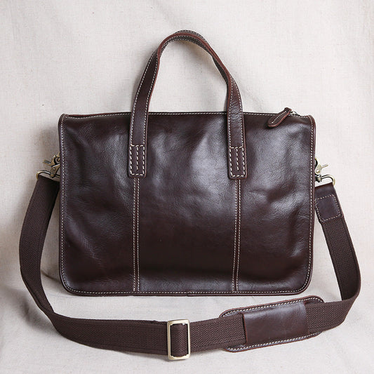 Vintage Leather Briefcase Computer Bag