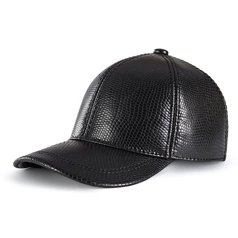 Stylish unisex leather baseball cap