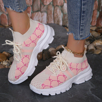 Breathable Canvas Sneakers Mesh Lace Up Flat Shoes