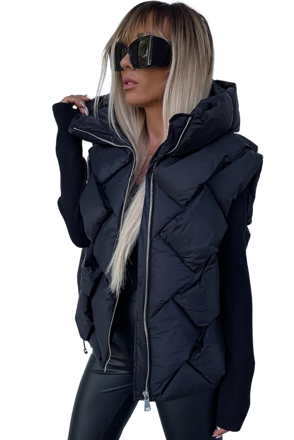 Hooded thermal vest coat